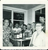 Levi 010.jpg: 1950? Bill Lima, Bob Sturney, Jack Levi, Jack Willis, Jean Levi, Grandpa Don Adams, Grandma Barnett, Jane Willis, Marie Barnett